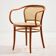 Fauteuil en hêtre et rotin