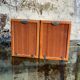 Photo doors in silver metal Alpaca with two old shutters