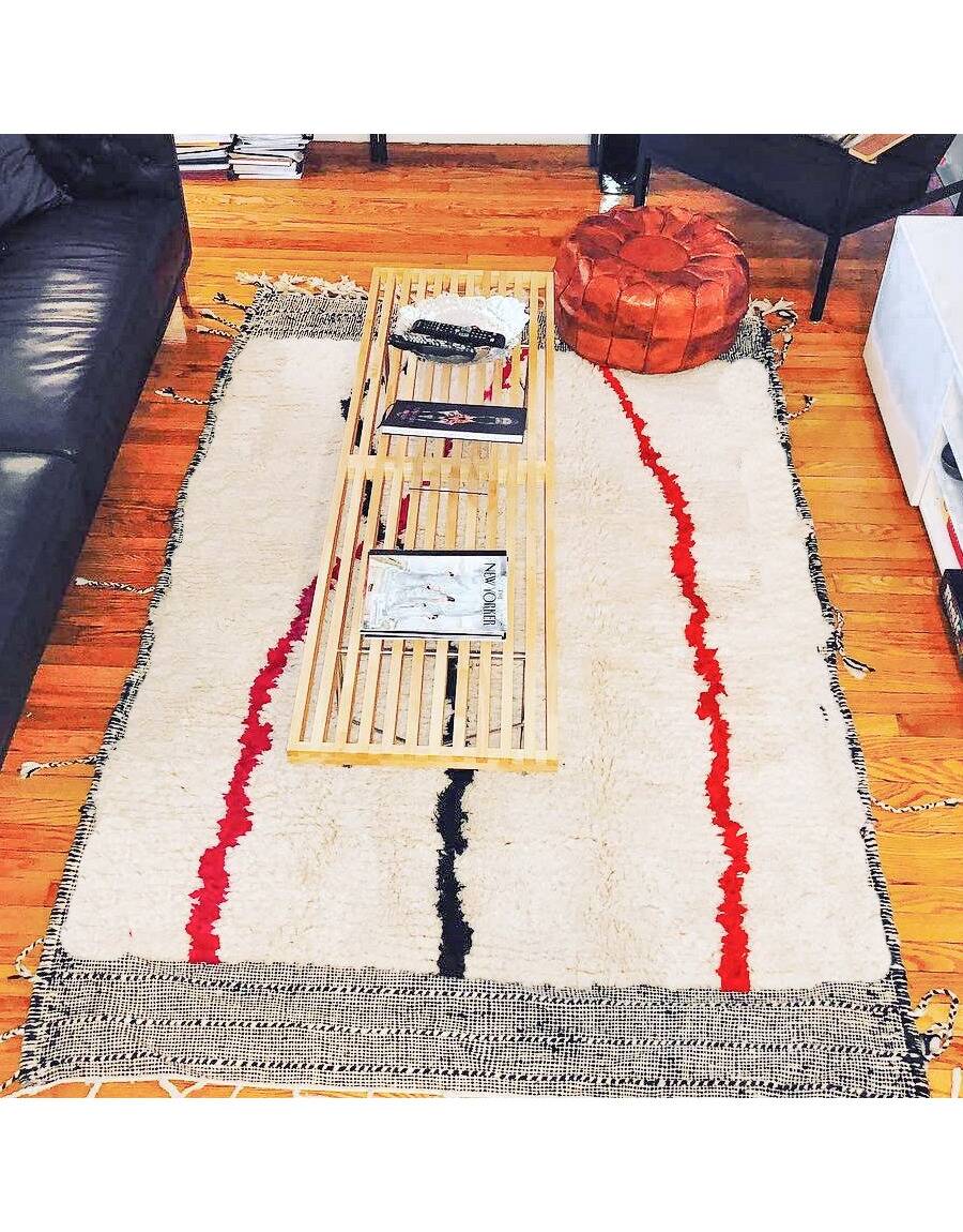 Tapis beni ouarine tissé à la main traditionnel 250cm x 150cm