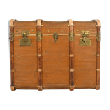Wooden trunk with brass handles and handles