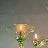 Green Murano glass Venetian chandelier, circa 1940