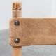 Brutalist armchair with carved rosettes and nailed wooden seat, Spain, 20th