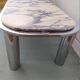 Table basse rectangulaire vintage italie 1970 en marbre et chrome