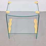 Vintage Regency Brass and Glass Side Table, 1970s