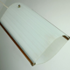 Danish modern pendant lamp teak opaline glass textured glass 1950s 60s mid century light