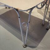 Wrought iron garden set painted white