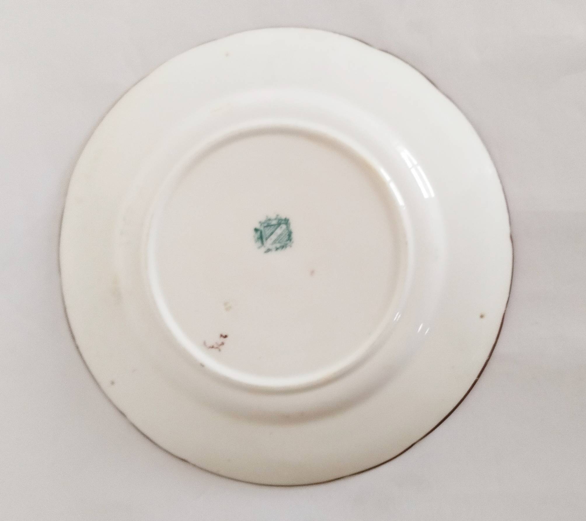 Porcelain dessert plate, Minton Decor 235, pink, Sarreguemines