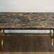 Neoclassical coffee table in brass and marble by Raymond Subes