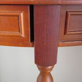 Set of 2 half-moon console tables with drawer - cherry wood - Louis Philippe style