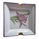 Sublime Pocket Bowl in Limoges Porcelain, Hand-Painted Iris & Gold Leaf