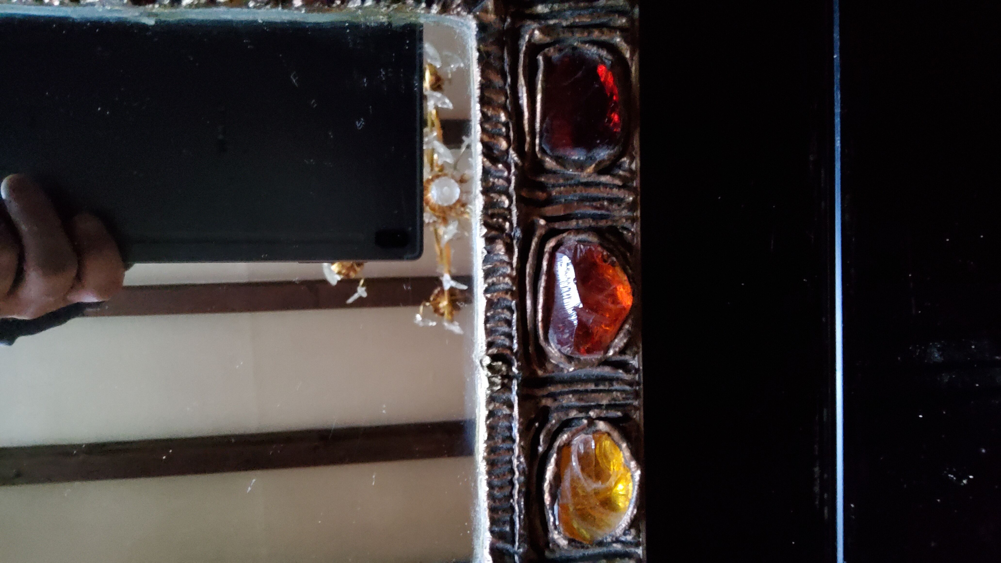 Mirror of the 70s resin talosel and glass - 37x30cm