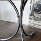 Large chrome and smoked glass table from the 70s