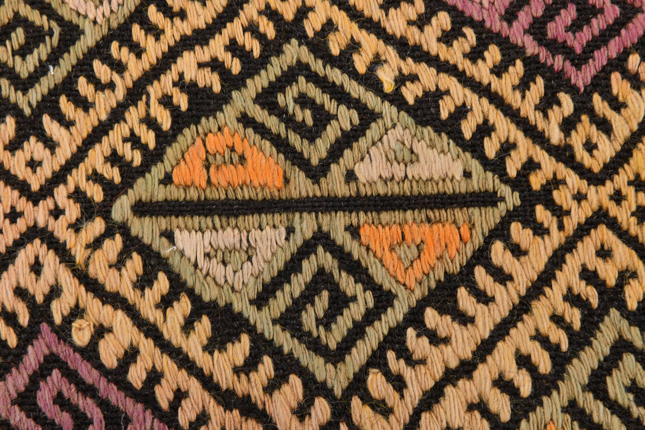 Yellow & Green Tribal Turkish Kilim Rug, 158x236Cm