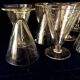 Set of 10 engraved glass water glasses from the 1930s 1940s tabletop art