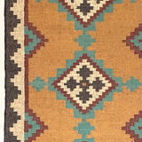 3 x 6, handmade jute-wool kilim rug, kilim carpet, 90x180cm