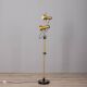 Lampadaire vintage années 70 en laiton doré à deux lumières design italien