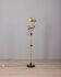 Vintage 70s golden brass floor lamp with two lights italian design