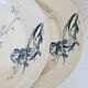 Pair of earthenware dishes from Gien, Iris model, 28 cm