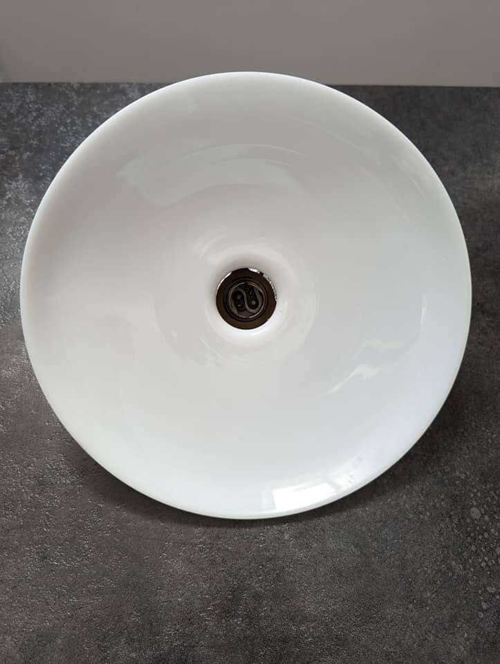 Old hanging lampshade white opaline Art Deco 1930 Ø 25.8 cm TBE