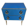 Blue Mirrored Chest of Drawers with Brass Details, Mid-Century Modern Style