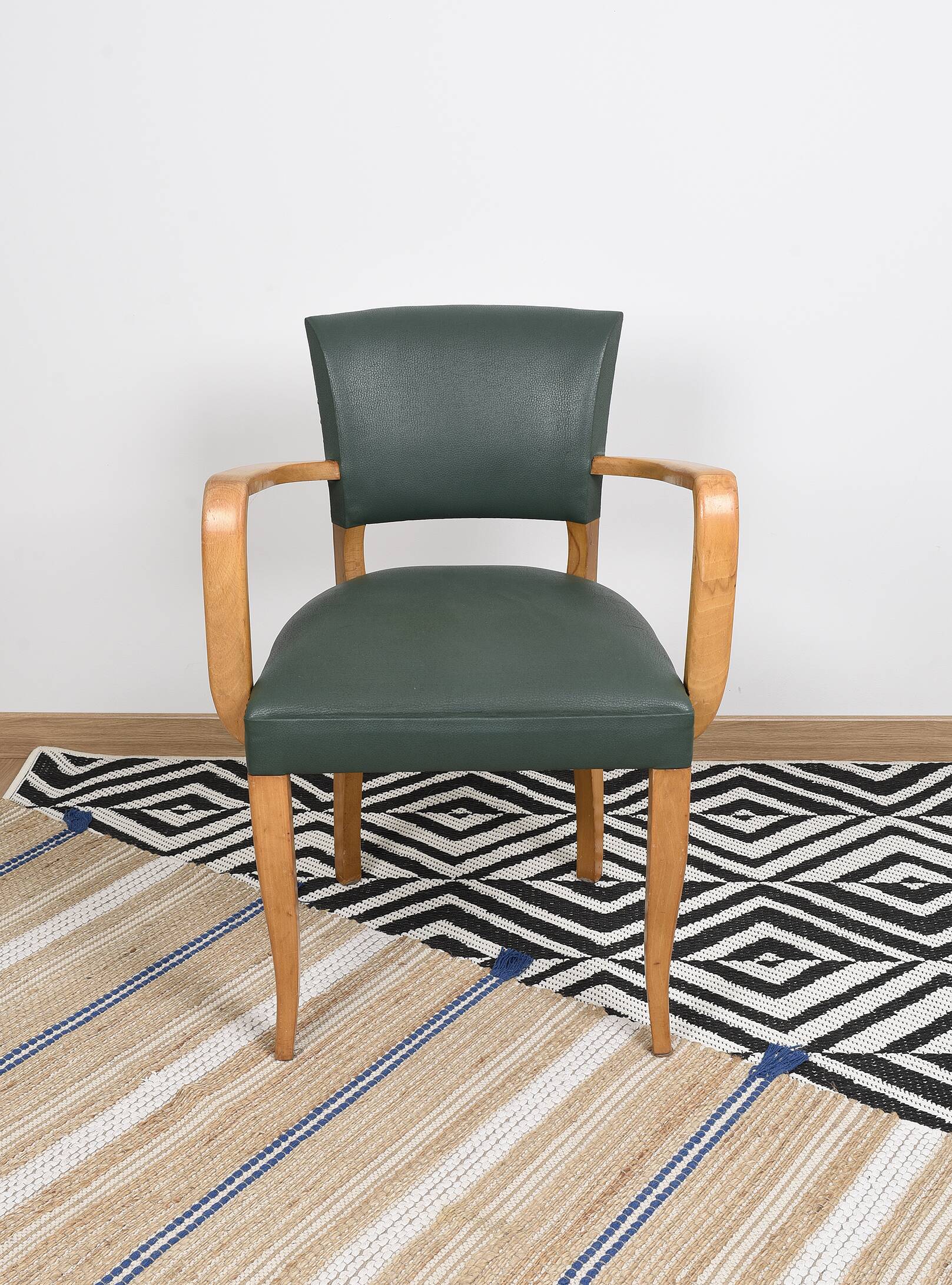 Fauteuil bridge moleskine vert