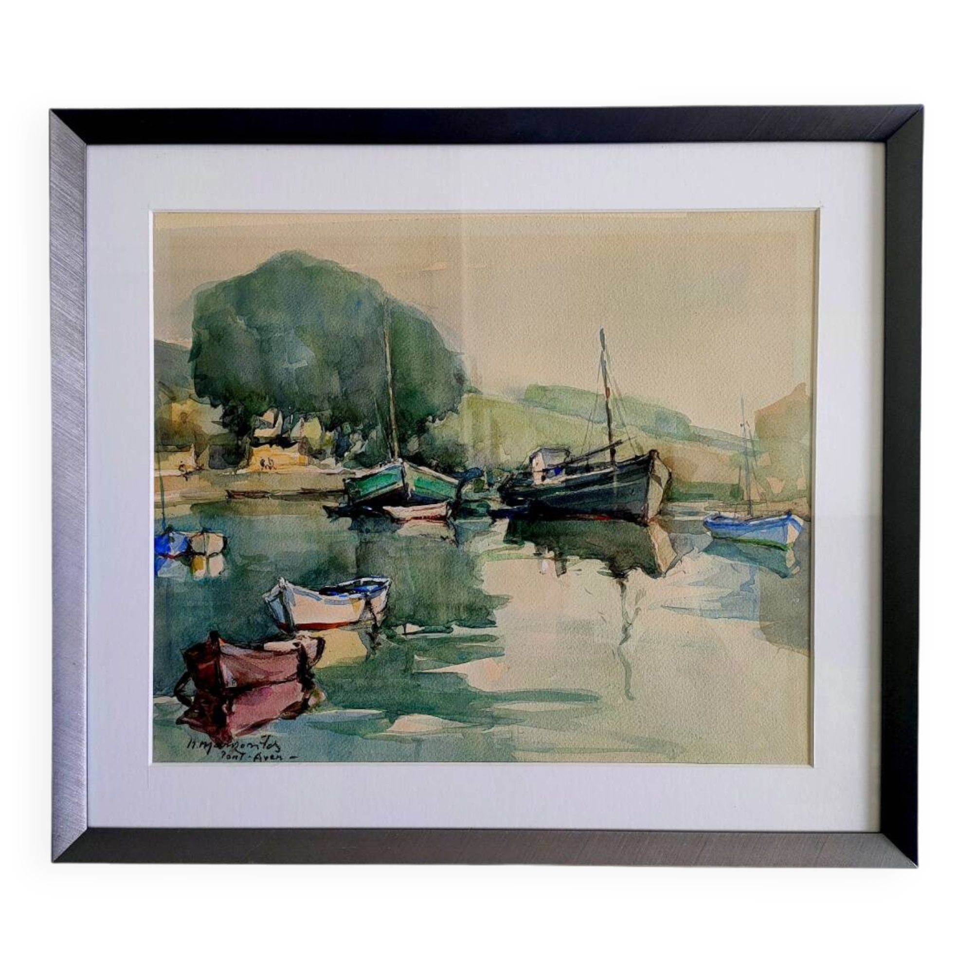 Tableau signé H. MARMONTES – Aquarelle - PONT-AVEN