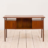 Danish teak mid century double sided desk, 60s