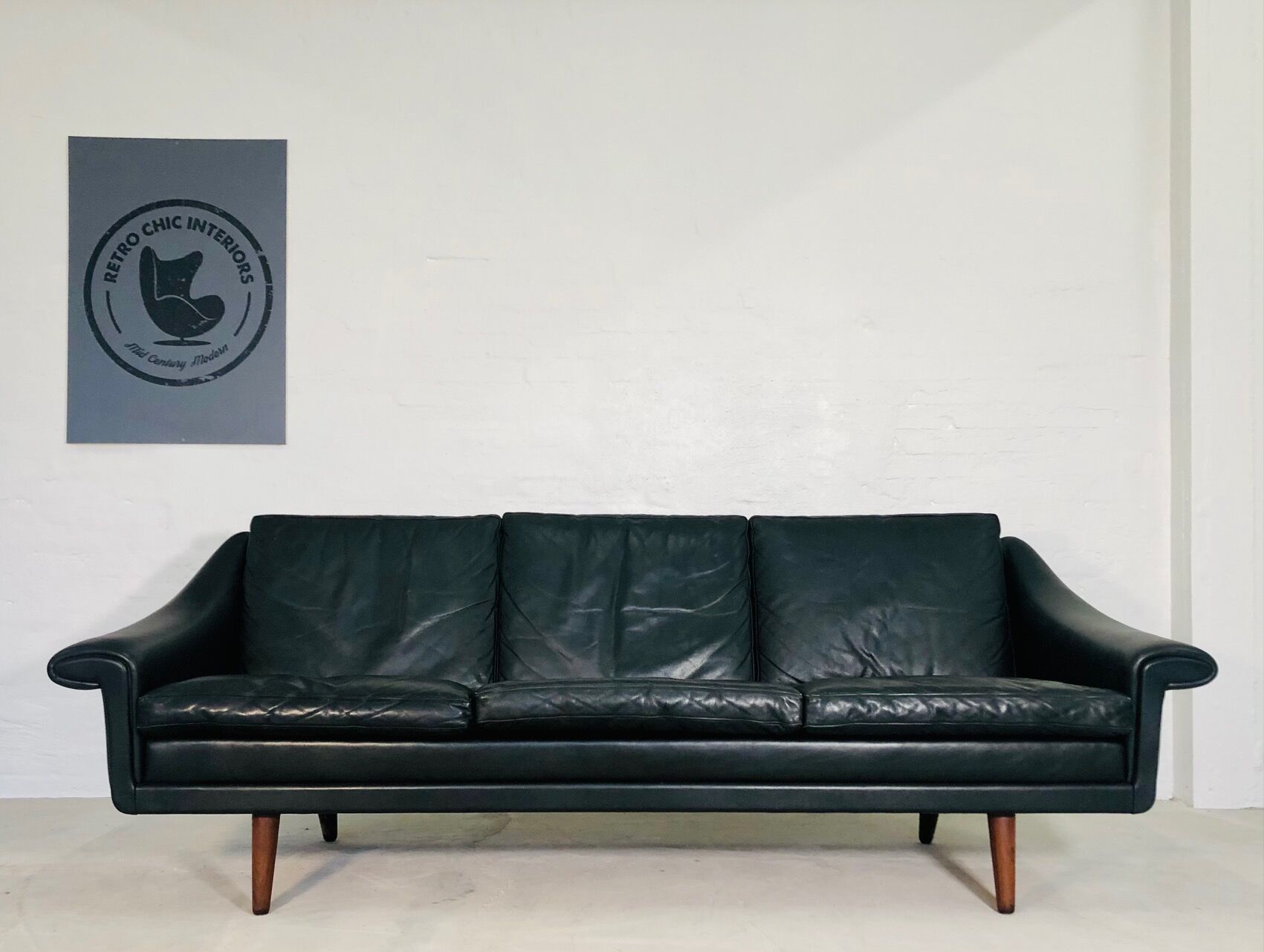 Vintage danish mid century aage christiansen 3 person "matador" sofa