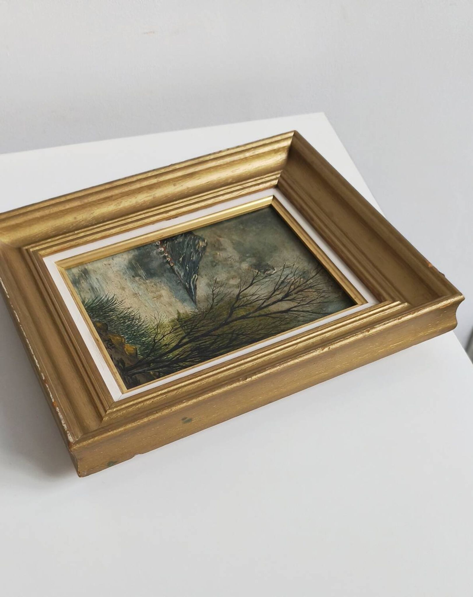 Tableau huile sur toile paysage signé