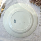 Plat rond vintage terre de fer clairefontaine modèle " pavot "