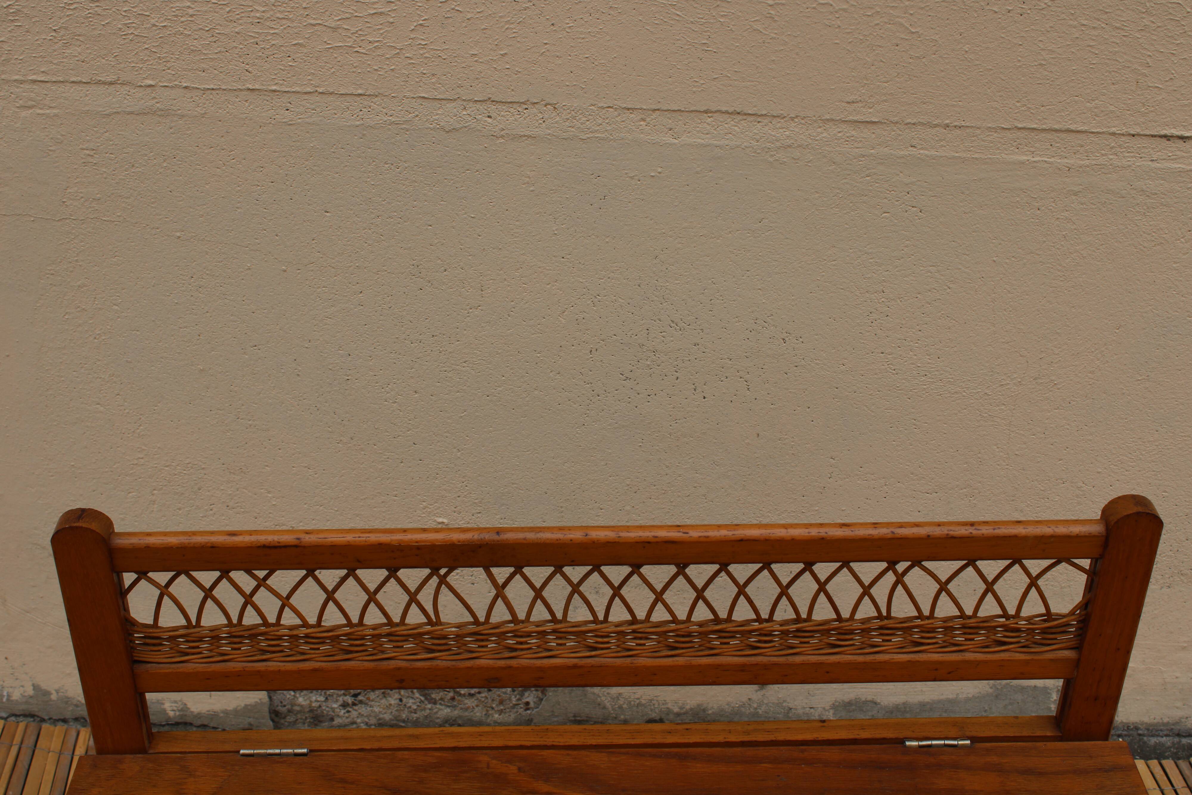 Wooden chest and rattan