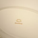 Ravier faience of gien white pink pattern in the center