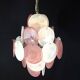 Handcrafted chandelier with alabaster disc glass, Murano glass.
