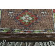 1970s Vintage Turkish Oushak Handmade Wool Cotton Orange Runner Rug 85x358