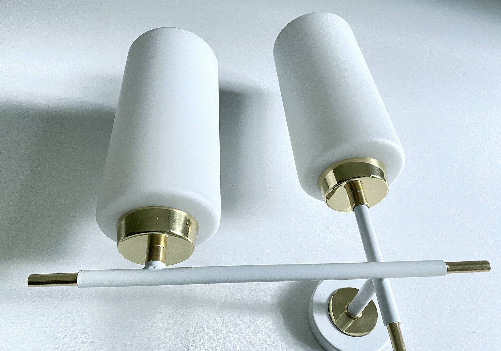 Pair of vintage architectural wall lights, 1960s
