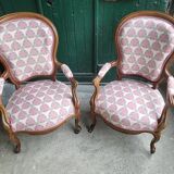 Paire de fauteuils louis philippe en noyer