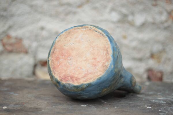 Pichet céramique émaillée vintage, poterie La Borne, pichet décoratif, brut