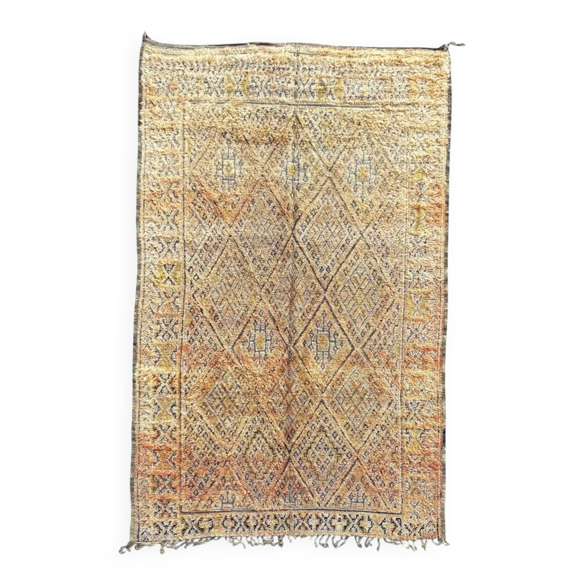 Vintage Moroccan Berber carpet in perfect condition made of wool.