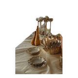 Set of eight small bread plates in white Limoges porcelain