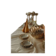 Set of eight small bread plates in white Limoges porcelain