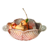 Ancienne coupe à fruits en cristal au plomb dépoli