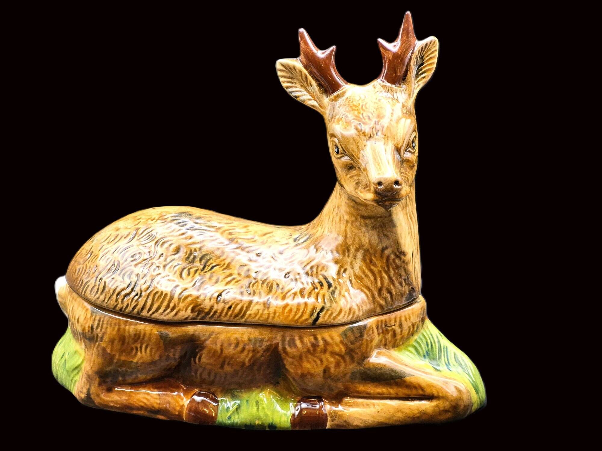 Zoomorphic Terrine of Roe Deer in Barbotine – Michel Caugant (Circa 1970)