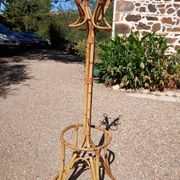 Vintage coat rack in bamboo and rattan
