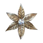 Brass flower floral wall sconce, Willy Daro for Massive, Belgium 1970s