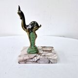 Art deco doe bookends in regulates and marble
