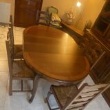 Table in solid cherry wood in Louis XV style.