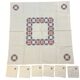 Household linen, embroidered tea tablecloth, 6 napkins, circa 1960