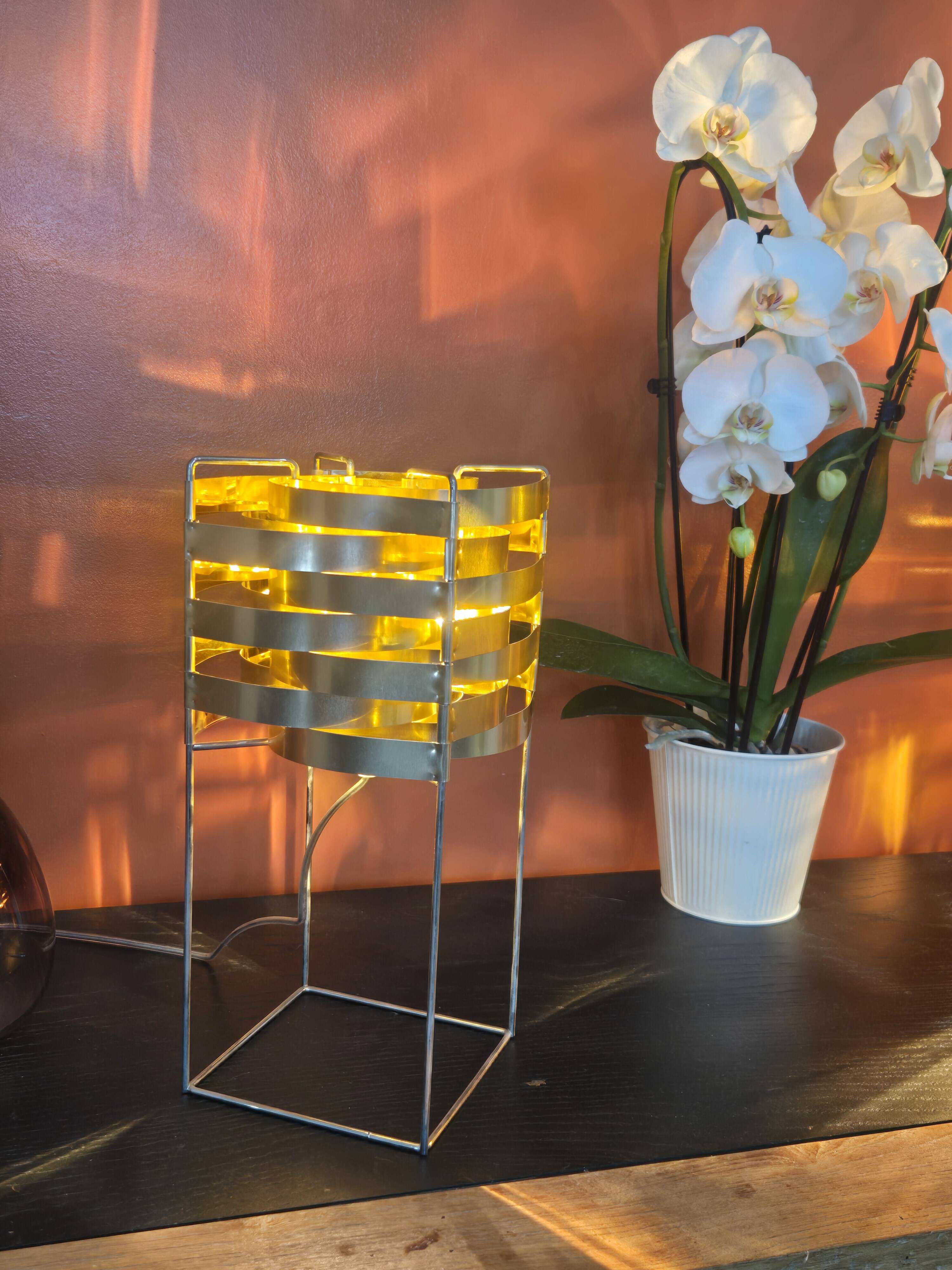 Pair of lamps max sauzé – ekilux – vintage design metal brass