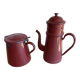 Cafetière et pot à lait émaillés vintage