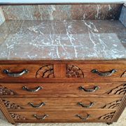 Commode art déco plateau marbre, meuble ancien vintage